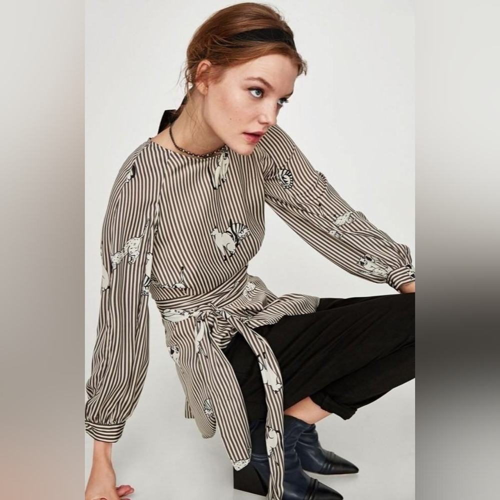 Zara Cat Stripe Blouse